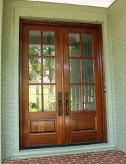 WDMA 60x96 Door (5ft by 8ft) Patio Swing Mahogany Alexandria TDL 6 Lite Double Door 2