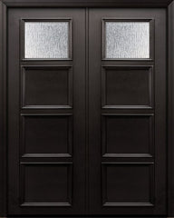WDMA 60x96 Door (5ft by 8ft) Exterior 96in ThermaPlus Steel 1 Lite 3 Panel Continental Double Door w/ Textured Glass 1