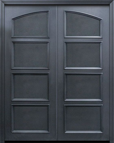 WDMA 60x96 Door (5ft by 8ft) Exterior 96in ThermaPlus Steel Square Top 4 Panel Solid Continental Double Door 1