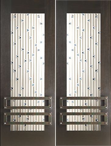 WDMA 60x96 Door (5ft by 8ft) Exterior Mahogany Double 2-1/4in Thick Doors Art Glass Iron Work 1