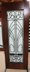 WDMA 60x96 Door (5ft by 8ft) Exterior Mahogany 2-1/4in Art Nouveau Double Doors Low-E Glass Iron Work 2
