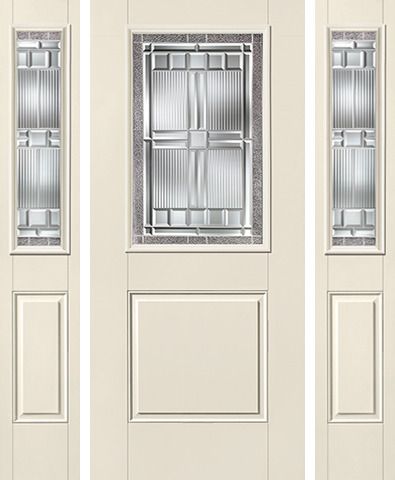 WDMA 62x80 Door (5ft2in by 6ft8in) Exterior Smooth SaratogaTM Half Lite 1 Panel Star Door 2 Sides 1