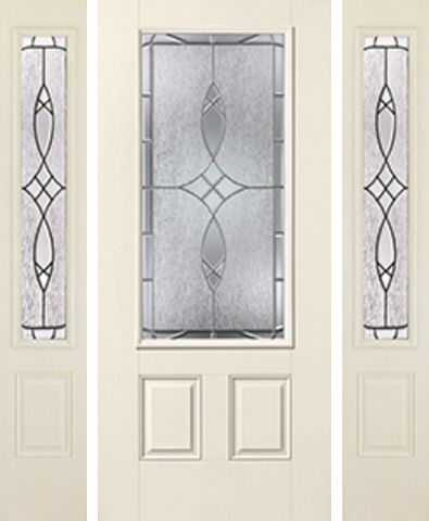 WDMA 62x80 Door (5ft2in by 6ft8in) Exterior Smooth Blackstone 3/4 Lite 2 Panel Star Door 2 Sides 1