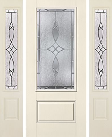 WDMA 62x80 Door (5ft2in by 6ft8in) Exterior Smooth Blackstone 3/4 Lite 1 Panel Star Door 2 Sides 1