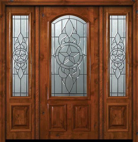 WDMA 64x80 Door (5ft4in by 6ft8in) Exterior Knotty Alder 36in x 80in Brazos Arch Lite Alder Door /2side 1