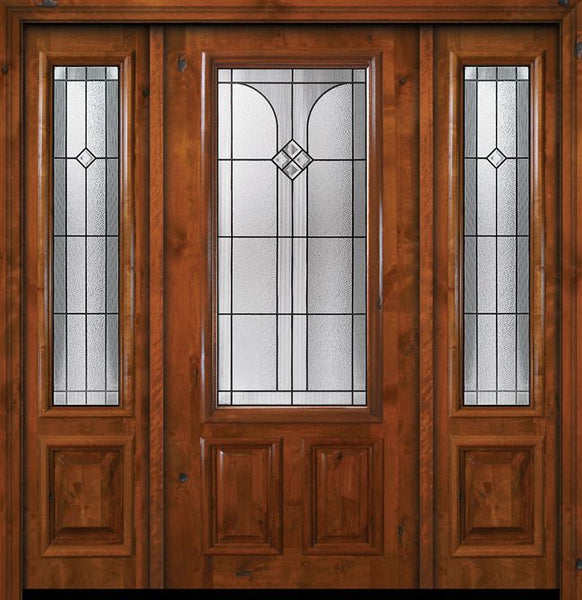 WDMA 64x80 Door (5ft4in by 6ft8in) Exterior Knotty Alder 36in x 80in 2/3 Lite Cantania Alder Door /2side 1