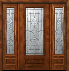 WDMA 64x80 Door (5ft4in by 6ft8in) Exterior Knotty Alder 36in x 80in 3/4 Lite Marsala Alder Door /2side 1
