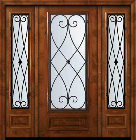 WDMA 64x80 Door (5ft4in by 6ft8in) Exterior Knotty Alder 36in x 80in 3/4 Lite Charleston Alder Door /2side 1