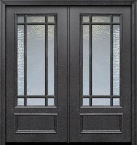 WDMA 64x80 Door (5ft4in by 6ft8in) Exterior 80in ThermaPlus Steel 9 Lite SDL 3/4 Lite Double Door 1