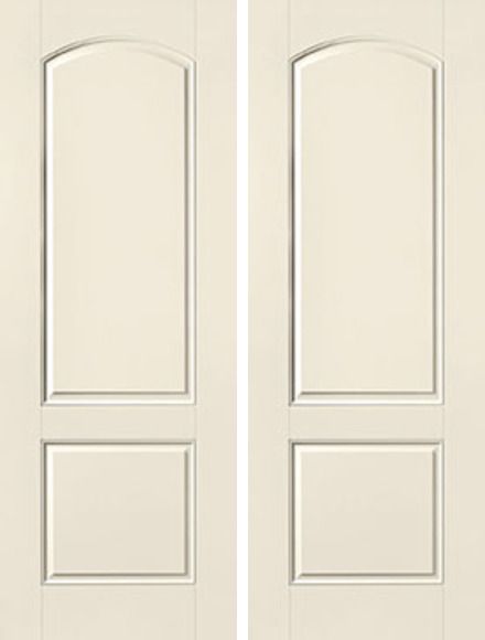 WDMA 64x96 Door (5ft4in by 8ft) Exterior Smooth 8ft 2 Panel Soft Arch Star Double Door 1