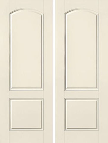 WDMA 64x96 Door (5ft4in by 8ft) Exterior Smooth 8ft 2 Panel Soft Arch Star Double Door 1
