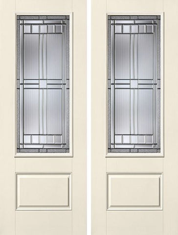WDMA 64x96 Door (5ft4in by 8ft) Exterior Smooth SaratogaTM 8ft 3/4 Lite 1 Panel Star Double Door 1