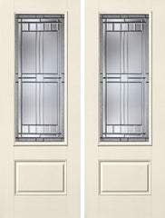 WDMA 64x96 Door (5ft4in by 8ft) Exterior Smooth SaratogaTM 8ft 3/4 Lite 1 Panel Star Double Door 1