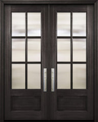 WDMA 64x96 Door (5ft4in by 8ft) Exterior Mahogany 96in Double 3/4 Lite 6 Lite SDL DoorCraft Door 1