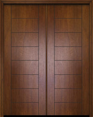WDMA 64x96 Door (5ft4in by 8ft) Exterior Mahogany 96in Double Brentwood Contemporary Door 1