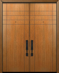 WDMA 64x96 Door (5ft4in by 8ft) Exterior Mahogany 96in Double Fleetwood Solid Contemporary Door 1