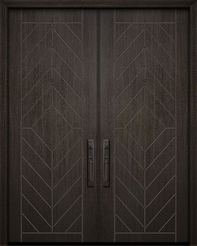 WDMA 64x96 Door (5ft4in by 8ft) Exterior Mahogany IMPACT | 96in Double Lynnwood Solid Contemporary Door 1