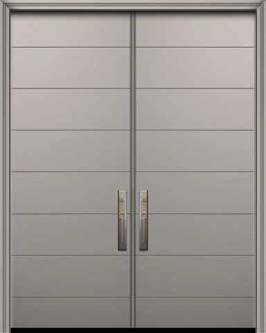WDMA 64x96 Door (5ft4in by 8ft) Exterior Smooth IMPACT | 96in Double Westwood Solid Contemporary Door 1