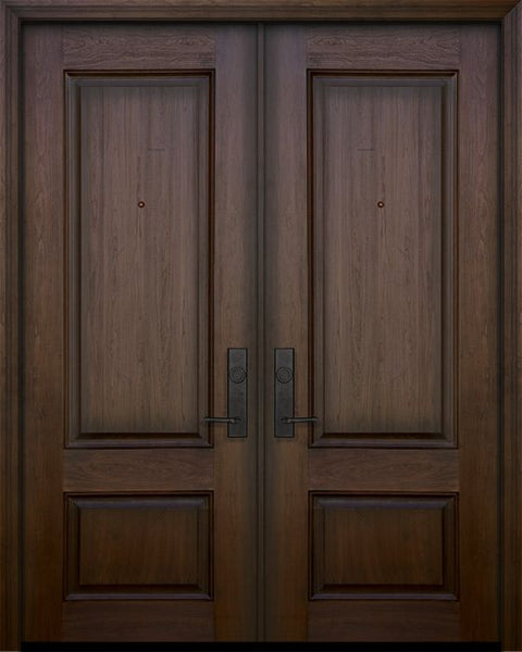 WDMA 64x96 Door (5ft4in by 8ft) Exterior Mahogany IMPACT | 96in Double 2 Panel Square Door 1