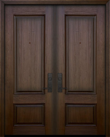 WDMA 64x96 Door (5ft4in by 8ft) Exterior Mahogany IMPACT | 96in Double 2 Panel Square Door 1