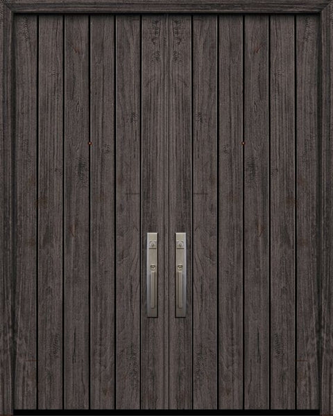 WDMA 64x96 Door (5ft4in by 8ft) Exterior Mahogany IMPACT | 96in Double Plank Door 1