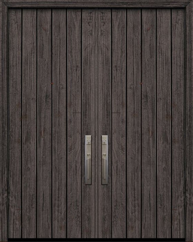 WDMA 64x96 Door (5ft4in by 8ft) Exterior Mahogany IMPACT | 96in Double Plank Door 1