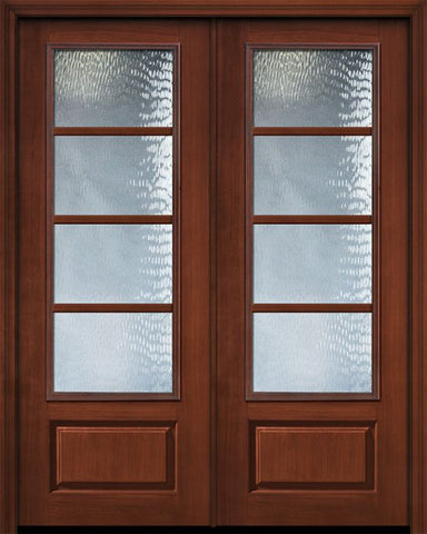 WDMA 64x96 Door (5ft4in by 8ft) Patio Cherry IMPACT | 96in Double 3/4 Lite 1 Panel 4 Lite SDL Door 1