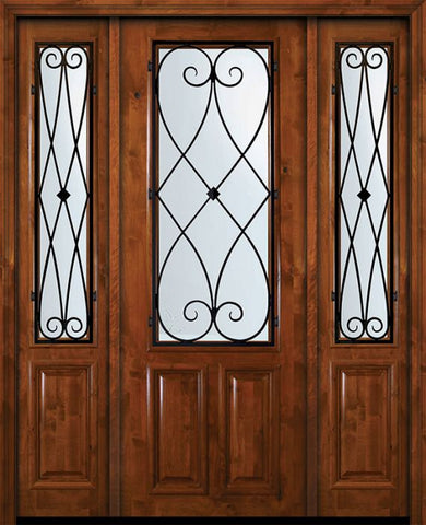 WDMA 64x96 Door (5ft4in by 8ft) Exterior Knotty Alder 36in x 96in 2/3 Lite Charleston Alder Door /2side 1