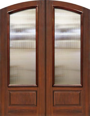WDMA 64x96 Door (5ft4in by 8ft) Exterior Mahogany IMPACT | 96in Double Arch Top Arch Lite Cherry Knotty Alder Door 1