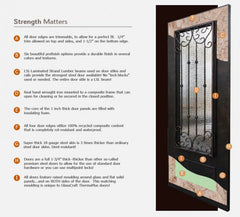 WDMA 64x96 Door (5ft4in by 8ft) Exterior 96in ThermaPlus Steel Valencia 1 Panel 3/4 Lite Double Door 2