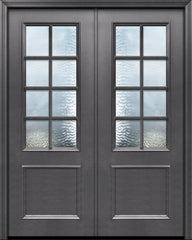 WDMA 64x96 Door (5ft4in by 8ft) Exterior 96in ThermaPlus Steel 8 Lite SDL 2/3 Lite Double Door 1