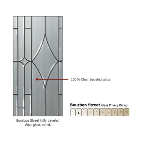 WDMA 66x96 Door (5ft6in by 8ft) Exterior Mahogany 42in x 96in 3/4 Lite Bourbon Street Door /2side 2