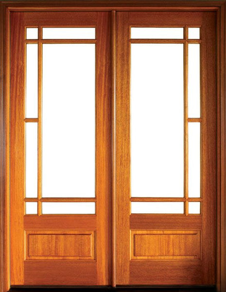 WDMA 68x78 Door (5ft8in by 6ft6in) Exterior Mahogany Alexandria SDL 7 Lite Impact Double Door 1