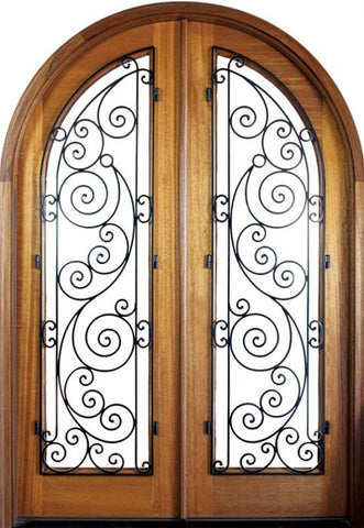 WDMA 68x78 Door (5ft8in by 6ft6in) Exterior Mahogany Charleston Ansonborough Double/Round Top 1