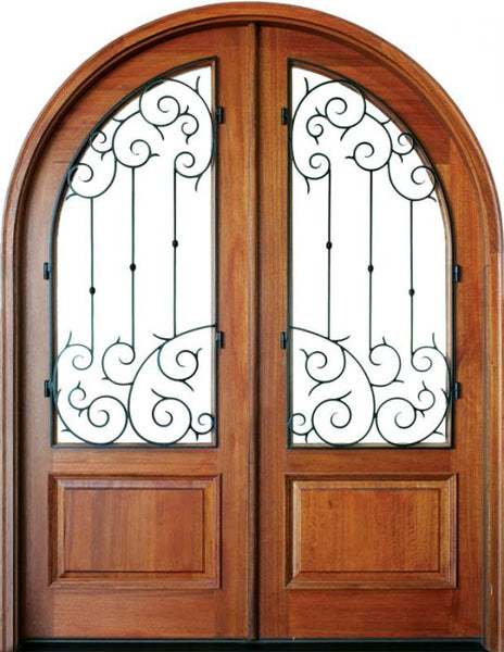 WDMA 68x78 Door (5ft8in by 6ft6in) Exterior Mahogany Pinehurst Septima Double/Round Top 1