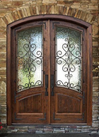 WDMA 68x78 Door (5ft8in by 6ft6in) Exterior Mahogany Gilford Double Door/Arch Top Aberdeen 2