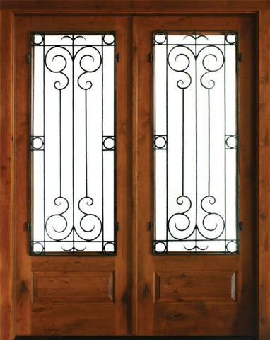 WDMA 68x78 Door (5ft8in by 6ft6in) Exterior Knotty Alder Oconee Sherwood Double Door 1