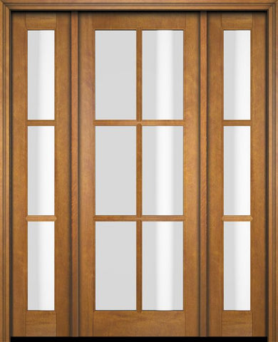 WDMA 68x78 Door (5ft8in by 6ft6in) Exterior Swing Mahogany 6 Lite TDL Single Entry Door Sidelights Standard Size 1