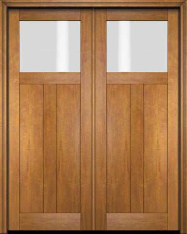 WDMA 68x78 Door (5ft8in by 6ft6in) Exterior Barn Mahogany Top Lite Craftsman or Interior Double Door 1