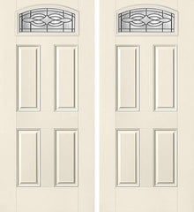 WDMA 68x80 Door (5ft8in by 6ft8in) Exterior Smooth Wellesley Camber Top Lite 4 Panel Star Double Door 1
