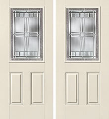 WDMA 68x80 Door (5ft8in by 6ft8in) Exterior Smooth SaratogaTM Half Lite 2 Panel Star Double Door 1