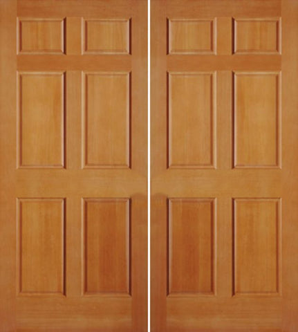 WDMA 72x84 Door (6ft by 7ft) Exterior Fir 6 Panel Double Door 1