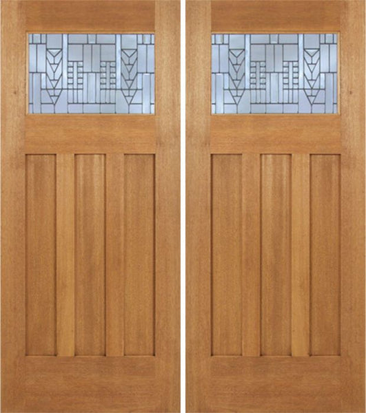 WDMA 72x84 Door (6ft by 7ft) Exterior Mahogany Biltmore Double Door w/ A Glass 1