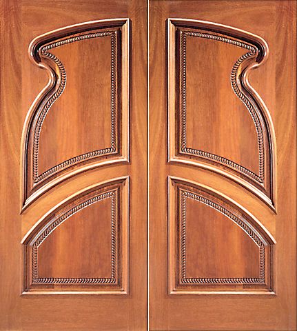 WDMA 72x84 Door (6ft by 7ft) Exterior Mahogany Double Door Hand Carved Arch Panels in  1