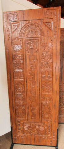 WDMA 72x84 Door (6ft by 7ft) Exterior Mahogany Mayan Motifs Carved Double Door in Solid  2