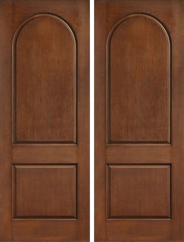 WDMA 72x96 Door (6ft by 8ft) Exterior Rustic 8ft 2 Panel Round Top Classic-Craft Collection Double Door Granite Full Lite 1