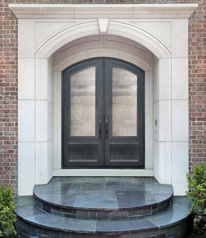 WDMA 72x96 Door (6ft by 8ft) Exterior 96in 3/4 Lite Arch Top Double Privacy Glass Entry Door 2