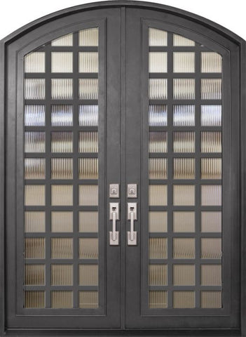 WDMA 72x96 Door (6ft by 8ft) Exterior 96in Cube Full Lite Arch Top Double Contemporary Entry Door 1