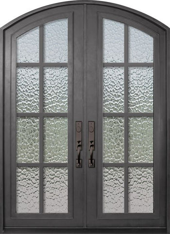 WDMA 72x96 Door (6ft by 8ft) Exterior 96in Minimal Full Lite Arch Top Double Contemporary Entry Door 1