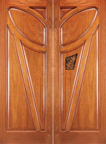 WDMA 72x96 Door (6ft by 8ft) Exterior Mahogany Double Solid Doors Operable Speakeasy 1